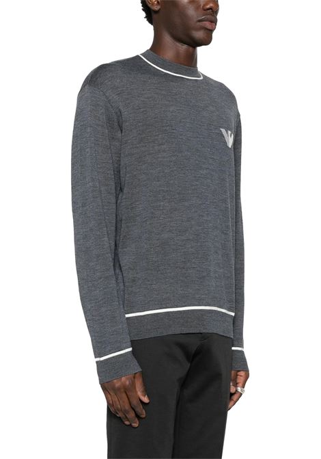 MAGLIONE IN LANA VERGINE CON DETTAGLIO LOGO JACQUARD EMPORIO ARMANI | Maglie | 6D1MXH 1MJLZF629